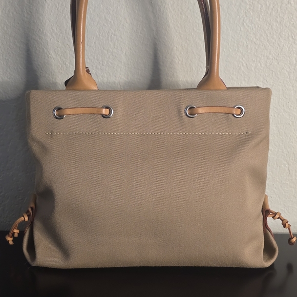 Dooney & Bourke Tassel Canvas/ Leather Satchel - Picture 4 of 12